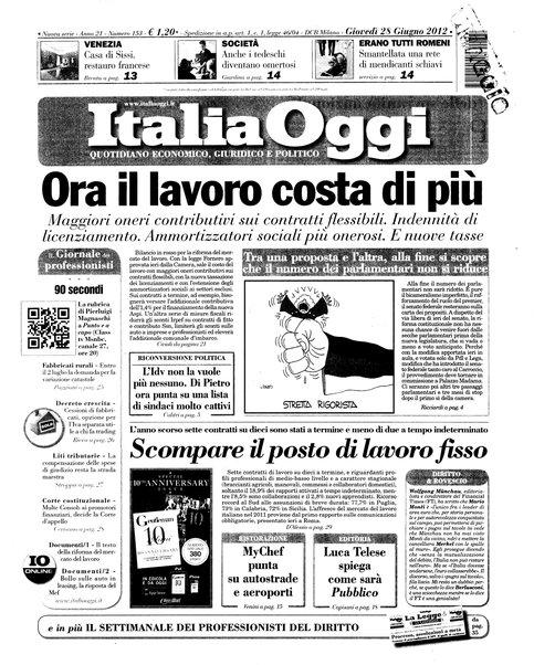 Italia oggi : quotidiano di economia finanza e politica